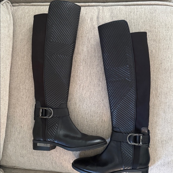 Vince Camuto Shoes - Vince Camuto Leather Pordalia Black Over the Knee Boots
